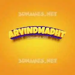 arvindmadht in Orange Toon style - 3D name wallpaper