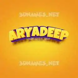 aryadeep in Orange Toon style - 3D name wallpaper