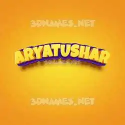 aryatushar in Orange Toon style - 3D name wallpaper