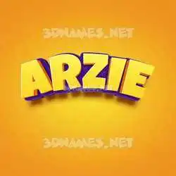 arzie in Orange Toon style - 3D name wallpaper