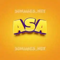 asa in Orange Toon style - 3D name wallpaper