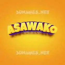 asawako in Orange Toon style - 3D name wallpaper