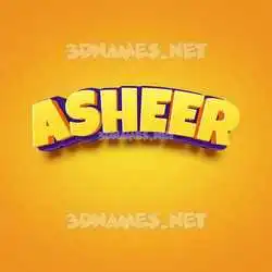 asheer in Orange Toon style - 3D name wallpaper