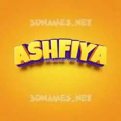 ashfiya in Orange Toon style - 3D name wallpaper