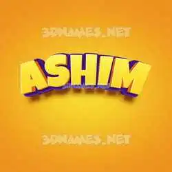 ashim in Orange Toon style - 3D name wallpaper