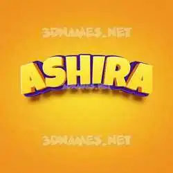 ashira in Orange Toon style - 3D name wallpaper