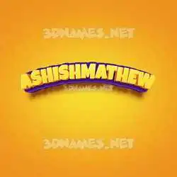 ashishmathew in Orange Toon style - 3D name wallpaper