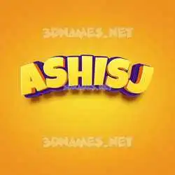 ashisj in Orange Toon style - 3D name wallpaper