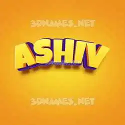 ashiv in Orange Toon style - 3D name wallpaper