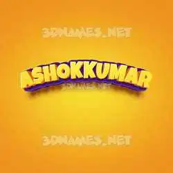 ashokkumar in Orange Toon style - 3D name wallpaper