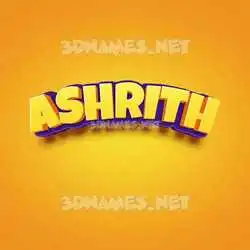 ashrith in Orange Toon style - 3D name wallpaper