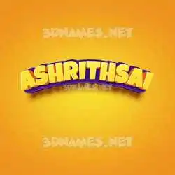 ashrithsai in Orange Toon style - 3D name wallpaper