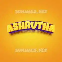 ashrutha in Orange Toon style - 3D name wallpaper