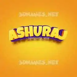 ashuraj in Orange Toon style - 3D name wallpaper
