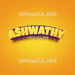 ashwathy in Orange Toon style - 3D name wallpaper