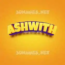 ashwith in Orange Toon style - 3D name wallpaper