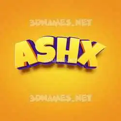 ashx in Orange Toon style - 3D name wallpaper