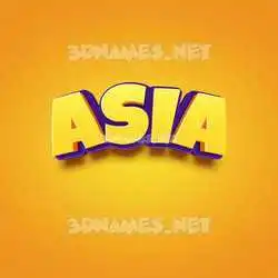 asia in Orange Toon style - 3D name wallpaper