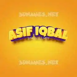 asif iqbal in Orange Toon style - 3D name wallpaper