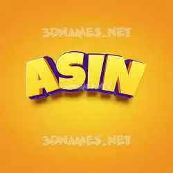 asin in Orange Toon style - 3D name wallpaper