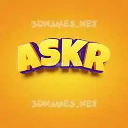 askr in Orange Toon style - 3D name wallpaper