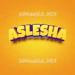 aslesha in Orange Toon style - 3D name wallpaper