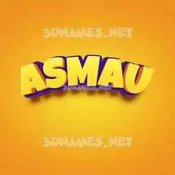 asmau in Orange Toon style - 3D name wallpaper