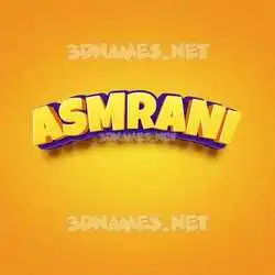 asmrani in Orange Toon style - 3D name wallpaper
