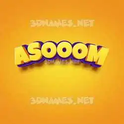 asooom in Orange Toon style - 3D name wallpaper