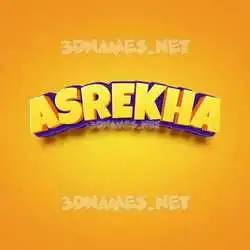 asrekha in Orange Toon style - 3D name wallpaper