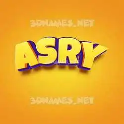asry in Orange Toon style - 3D name wallpaper