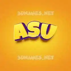 asu in Orange Toon style - 3D name wallpaper