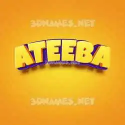 ateeba in Orange Toon style - 3D name wallpaper