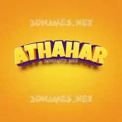 athahar in Orange Toon style - 3D name wallpaper