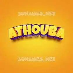 athouba in Orange Toon style - 3D name wallpaper