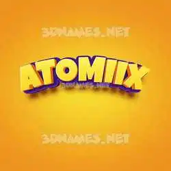 atomiix in Orange Toon style - 3D name wallpaper