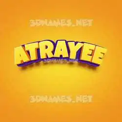 atrayee in Orange Toon style - 3D name wallpaper