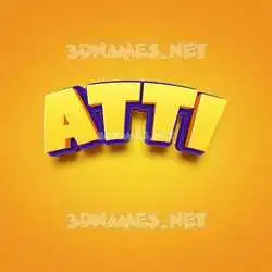atti in Orange Toon style - 3D name wallpaper