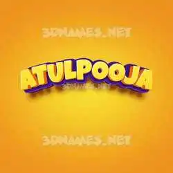 atulpooja in Orange Toon style - 3D name wallpaper
