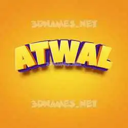 atwal in Orange Toon style - 3D name wallpaper