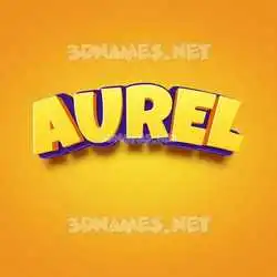 aurel in Orange Toon style - 3D name wallpaper