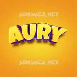 aury in Orange Toon style - 3D name wallpaper