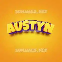 austyn in Orange Toon style - 3D name wallpaper