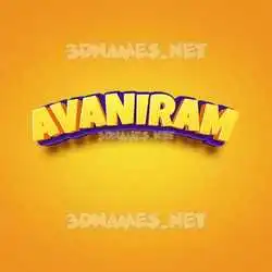 avaniram in Orange Toon style - 3D name wallpaper