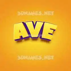 ave in Orange Toon style - 3D name wallpaper