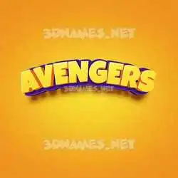 avengers in Orange Toon style - 3D name wallpaper