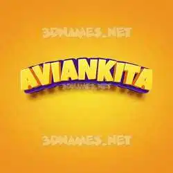 aviankita in Orange Toon style - 3D name wallpaper