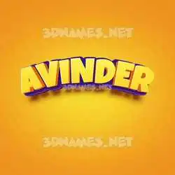 avinder in Orange Toon style - 3D name wallpaper