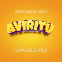 aviritu in Orange Toon style - 3D name wallpaper