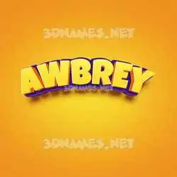 awbrey in Orange Toon style - 3D name wallpaper